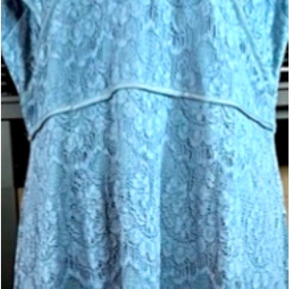 Suzanne Betro Blue Lace Cap Sleeve Dress 3X - Picture 7 of 8